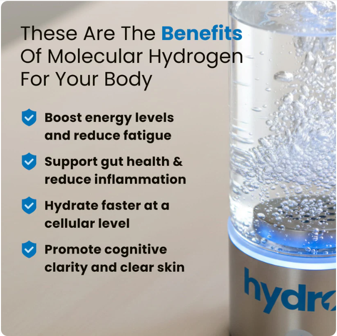 Benefits of Hydrogen Water, REduce Inflammation,, increase energy,
increase clear skin